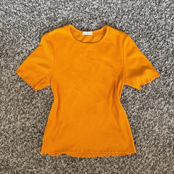 Cotton On Tops - Cotton On Ribbed Orange Tee – Size M